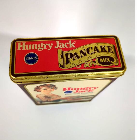Vtg Pillsbury Hungry Jack Pancake Mix Tin Empty Metal Box Container Minor Wear - Picture 2 of 9